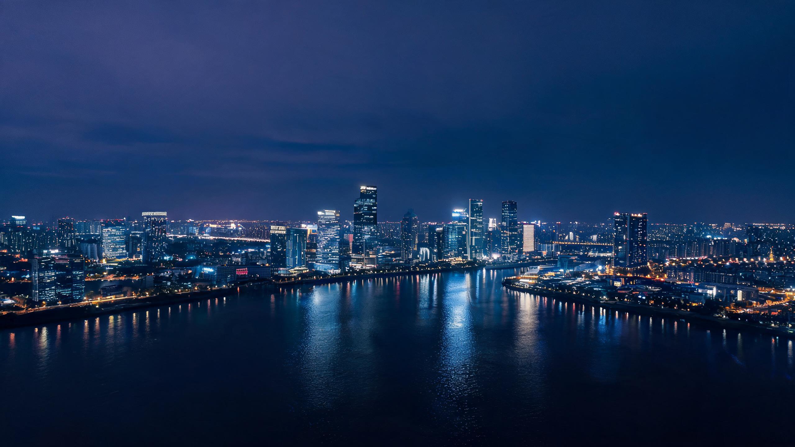 城市夜景航拍